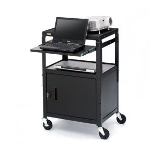 AV Notebook Cabinet Cart with No Electrical, 4-inch Casters