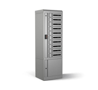 10-Bay Locker, MiFARE Classic RFID, AC Charging, Ethernet, Side Panels