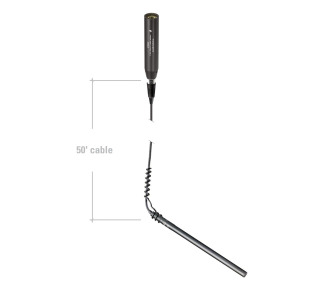 Miniature MicroLine condenser hanging microphone, phantom power only, includes in-line power module