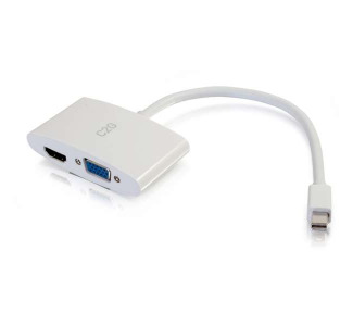 8in Mini DisplayPort™ Male to 4K HDMI® or VGA Female Adapter Converter - White