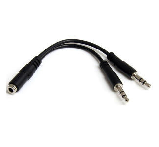 3.5mm 4-position to 2x 3-position 3.5mm Headset Splitter Adapter