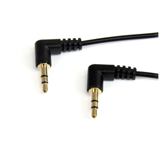 6ft Slim 3.5mm Right Angle Male to Male Stereo Audio Cable