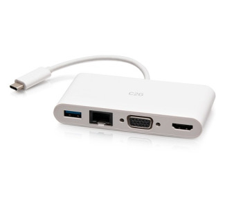 USB-C to HDMI VGA RJ45 Adapter White