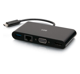 USB-C to HDMI VGA RJ45 Adapter Black