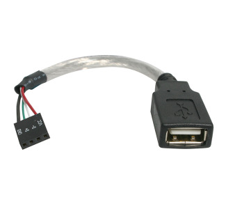 6-inch USB 2.0 Cable - USB A Female to USB Motherboard 4-pin Header F/F