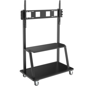 Heavy-Duty Rolling TV Cart for 60 to 105 Flat-Screen Displays, Locking Casters, Black