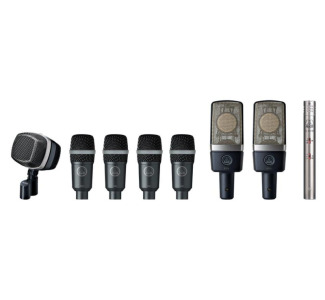 Reference Drum Microphone Set includes 1x D12VR, 2x C214, 1x C451, 4x D40