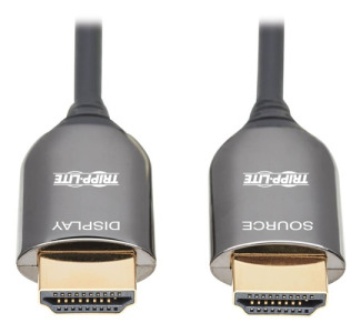 8K HDMI Plenum-Rated Fiber Active Optical Cable (AOC) - 8K UHD @ 60 Hz, HDR, M/M, Black, 15 m