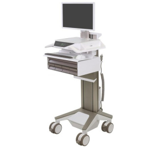 Ergotron CareFit Pro Electric Lift Cart, LiFe Powered, 5 Drawers (4x1+1), US/CA/MX