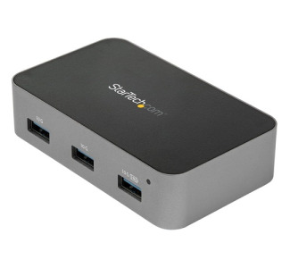 StarTech.com 4 Port USB C Hub with Power Adapter, USB 3.1/3.2 Gen 2 (10Gbps), 4x USB Type A, Self Powered, Fast Charge Port, Mountable
