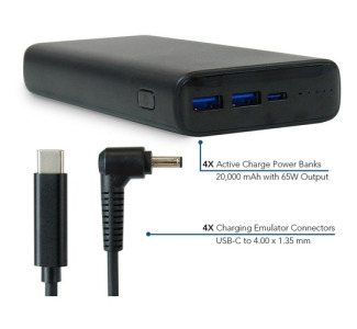 JAR Systems Active Charge Power Bank 4-Pack with Asus Connectors 4-Pack