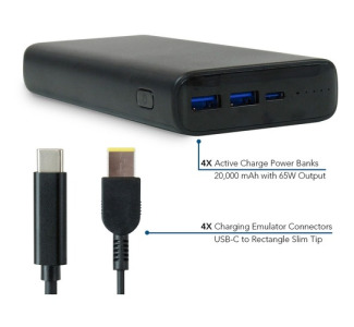 JAR Systems Active Charge Power Bank 4-Pack with Lenovo Connectors 4-Pack