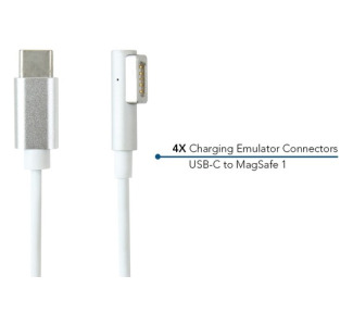 JAR Systems Emulator Charging Cables for Macbook Devices 4-Pack of USB-C PD to 0.5 in 5-Pin Magnetic MagSafe 1 Tip Connectors