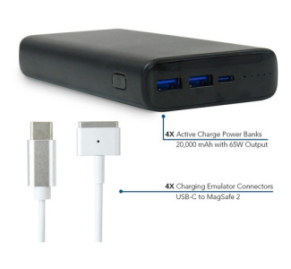 JAR Systems Active Charge Power Bank 4-Pack with Apple MagSafe 2 Connectors 4-Pack