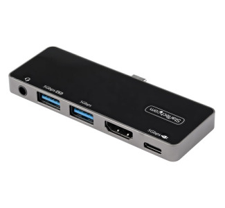 Star Tech.com USB C Multiport Adapter, USB-C to 4K 60Hz HDMI, 100W PD Pass-Through, 3xUSB, Audio, USB-C Mini Dock, Portable USB Type-C Dock
