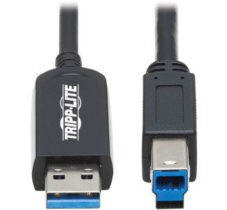 USB 3.2 Gen 1 Plenum-Rated Fiber Active Optical Cable (AOC) - A/B M/M, Black, 20 m