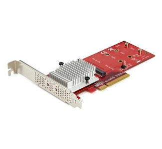 StarTech.com Dual M.2 PCIe SSD Adapter Card - x8 / x16 Dual NVMe or AHCI M.2 SSD to PCI Express 3.0 - M.2 NGFF PCIe (m-key) Compatible