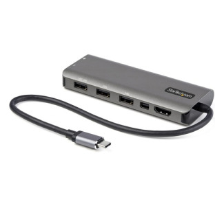 StarTech.com USB C Multiport Adapter, USB-C to HDMI or mDP 4K 60Hz, 100W PD Pass-Through, 4x 10Gbps USB, USB Type-C Mini Dock, w/12