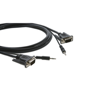 Kramer 15-Pin HD to 15-Pin HD & Stereo Audio Micro VGA Cable