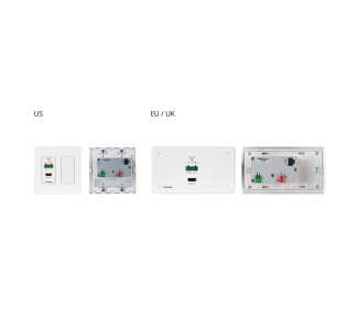 4K60 4:2:0 HDMI 2-Gang PoE Wall-Plate Receiver with RS-232 and IR over Long-Reach HDBaseT
