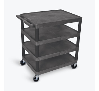 Four Flat-Shelf Structural Foam Plastic Cart