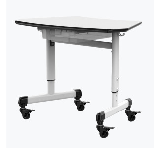 Height-Adjustable Trapezoid Student Desk with Drawer 