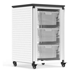 Modular Classroom Storage Cabinet - Single module with 3 large bins