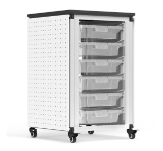 Modular Classroom Storage Cabinet - Single module with 6 small bins