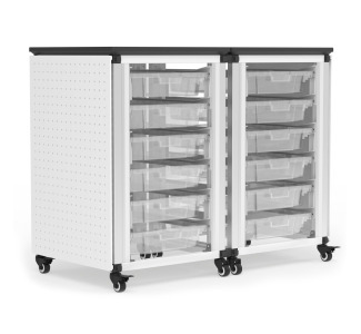 Modular Classroom Storage Cabinet - 2 side-by-side modules with 12 small bins 