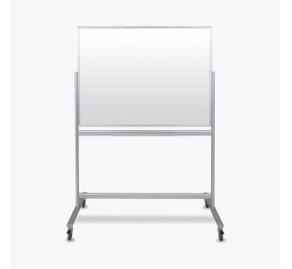 48"W x 36"H Double-Sided Mobile Magnetic Glass Marker Board