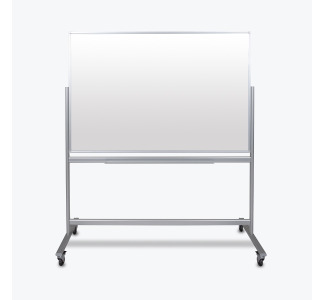 60"W x 40"H Double-Sided Mobile Magnetic Glass Marker Board