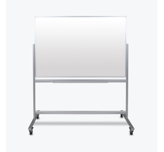 60"W x 40"H Double-Sided Mobile Magnetic Glass Marker Board