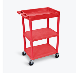 Tub Top and Flat Middle/Bottom Shelf Cart