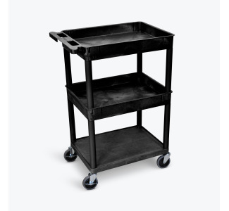 Top/Middle Tub and Flat Bottom Shelf Cart