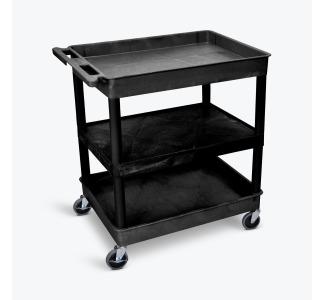 Large Tub Top/Bottom and Flat Middle Shelf Cart