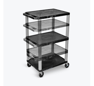 Multi-Height AV Cart - 3 Shelves - Nickel Legs