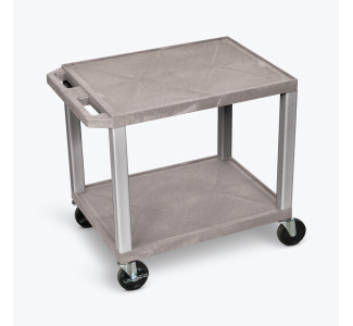 26"H AV Cart - Two Shelves - Nickel Legs