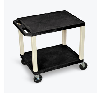 26"H AV Cart - Two Shelves - Putty Legs