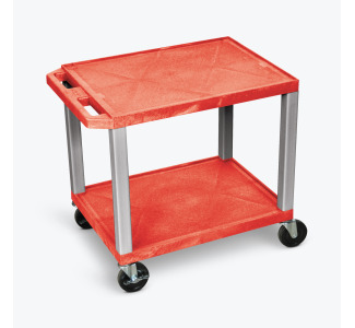 26"H AV Cart - 2 Shelf  Electric - Nickel Leg