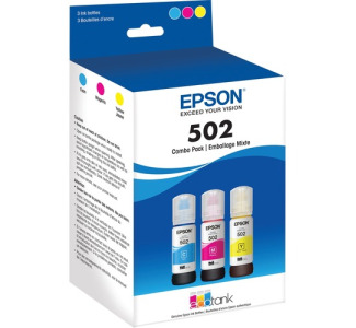 Epson T502, Multi-Color Ink Cartridges, C/M/Y 3-Pack