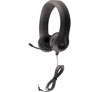 HamiltonBuhl Kid's Flex-Phones TRRS Headset with Gooseneck Microphone, Black