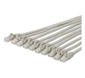 StarTech.com 10 ft. CAT6 Ethernet Cable - 10 Pack - ETL Verified - Gray CAT6 Patch Cord - Snagless RJ45 Connectors - 24 AWG - UTP