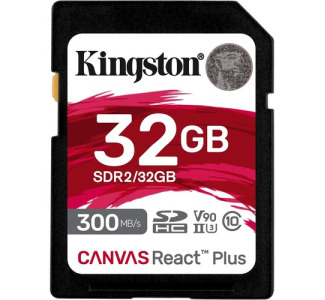 Kingston Canvas React Plus 32 GB Class 10/UHS-II (U3) V90 SDHC