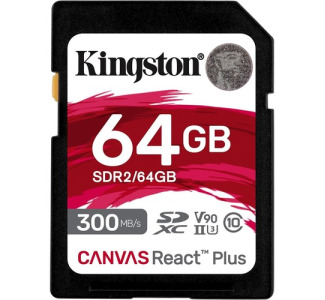 Kingston Canvas React Plus 64 GB Class 10/UHS-II (U3) V90 SDXC