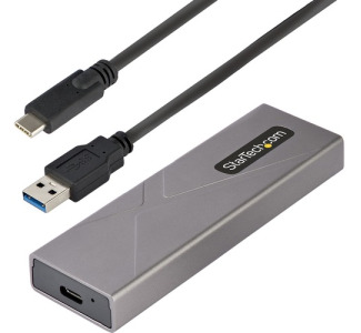 USB-C 10Gbps to M.2 NVMe or M.2 SATA SSD Enclosure, Tool-free M.2 PCIe/SATA SSD Aluminum Enclosure, USB-C & USB-A Host Cables