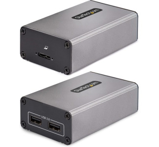 StarTech.com 2-Port USB 3.0 Extender over OM3 Multimode Fiber, LC/LC, 2x 5Gbps USB-A Hub, 350m (1150ft), Durable USB Fiber Optic Extender