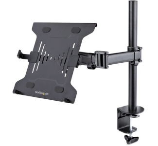 StarTech.com Laptop Desk Mount, Monitor and Laptop Arm Mount, Displays up to 34in (8kg / 17.6lb), VESA Laptop Tray Arm, Clamp / Grommet