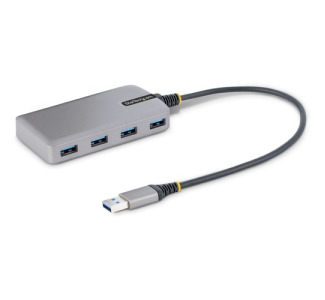 StarTech.com 4-Port USB Hub, USB 3.0 5Gbps, Bus Powered, USB-A to 4xA w/ Optional Auxiliary Power, Portable Laptop USB Hub, 1ft/30cm Cable