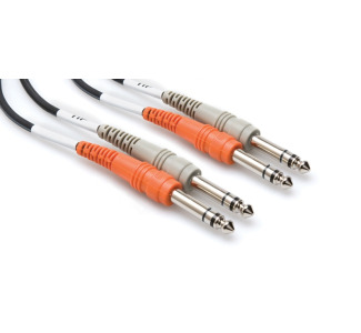 1m Dual 1/4in TRS to Same Stereo Interconnect