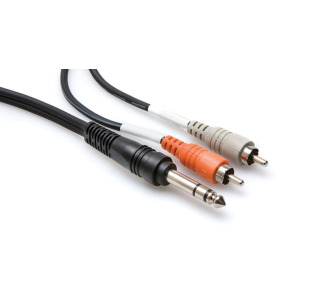 2M Insert Cable, 1/4-in TRS to Dual RCA